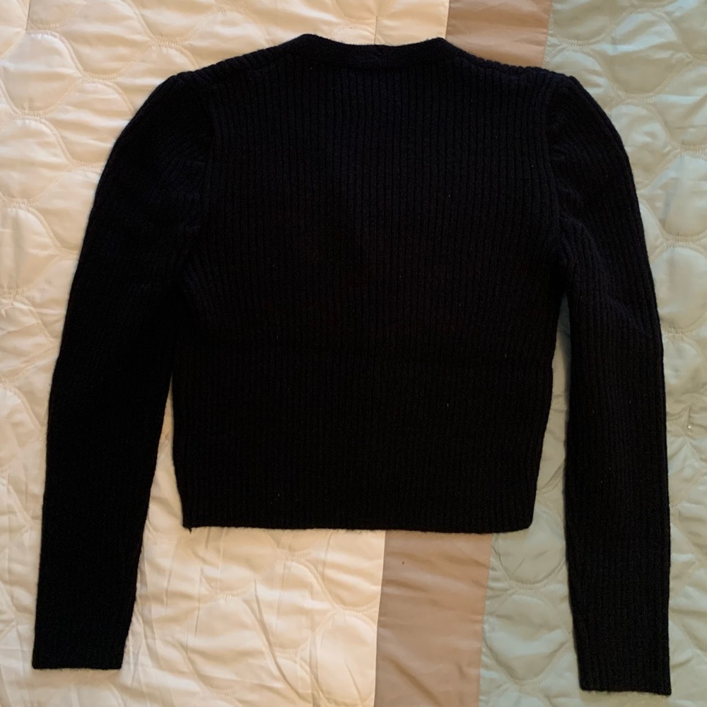 Pink Lily- Cropped Black Cardigan With Gold Buttons - Picture 8 of 8